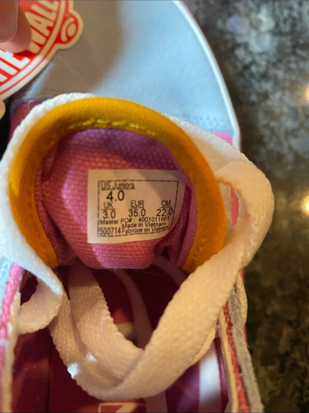 Vans Kids Old Skool Sneakers - Pink/Light Blue/Yellow Kids Size 4